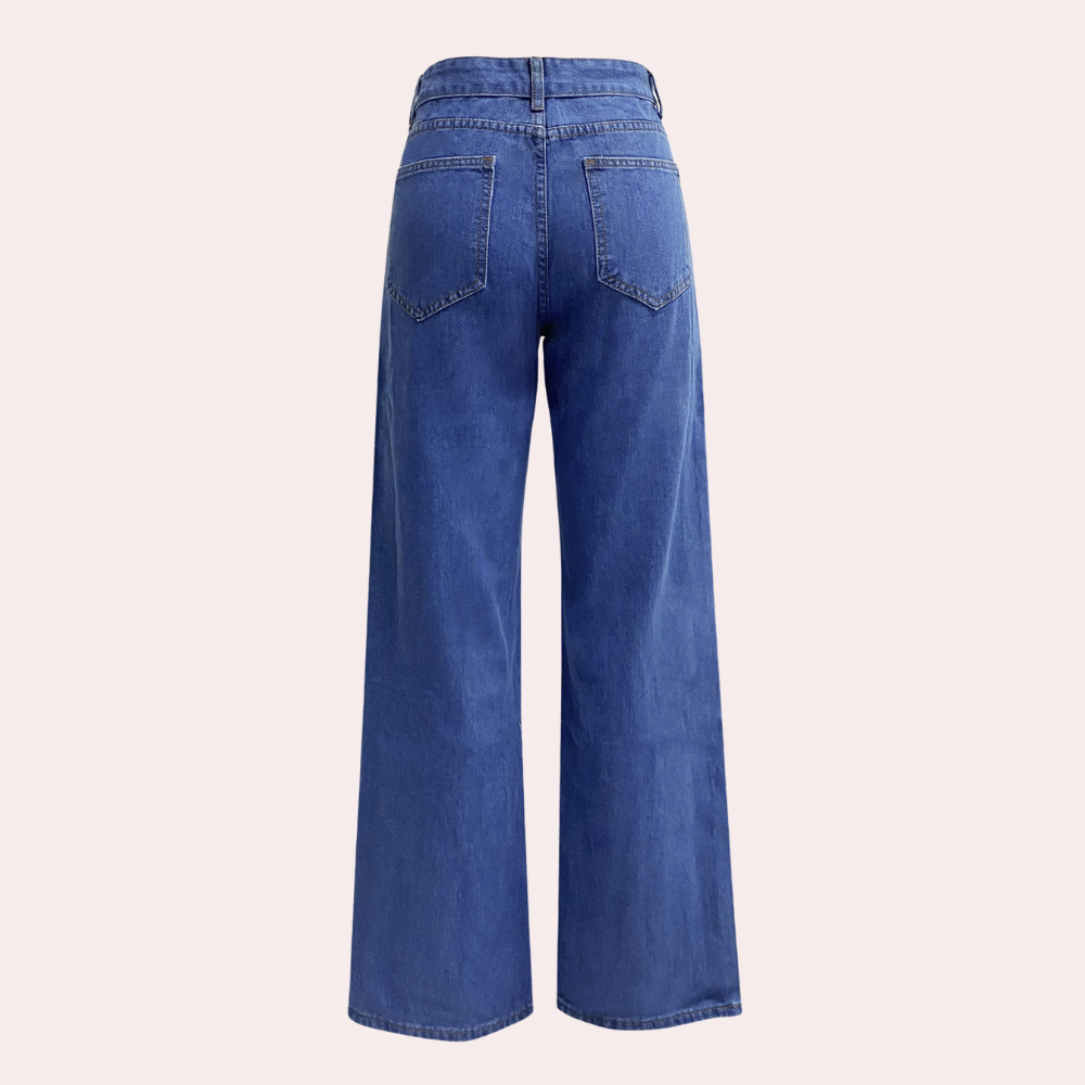Women's High Waisted Wide Leg Baggy Jeans with Five Pocket Denim - Image 5