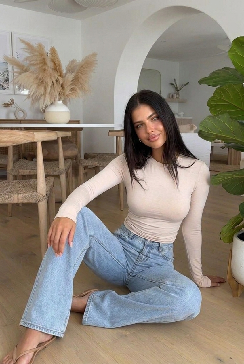 Women's High Waisted Wide Leg Jeans with Light Wash and Relaxed Fit - Image 3