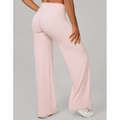 Women's High-Waisted Wide Leg Trouser Pants with Elastic Waist and Side Pockets - Image 1