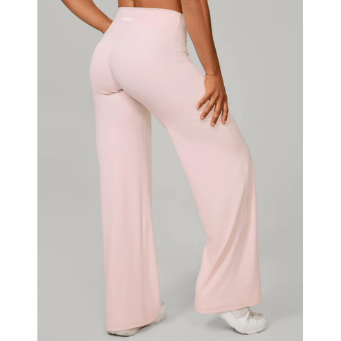 Women's High-Waisted Wide Leg Trouser Pants with Elastic Waist and Side Pockets - Image 1