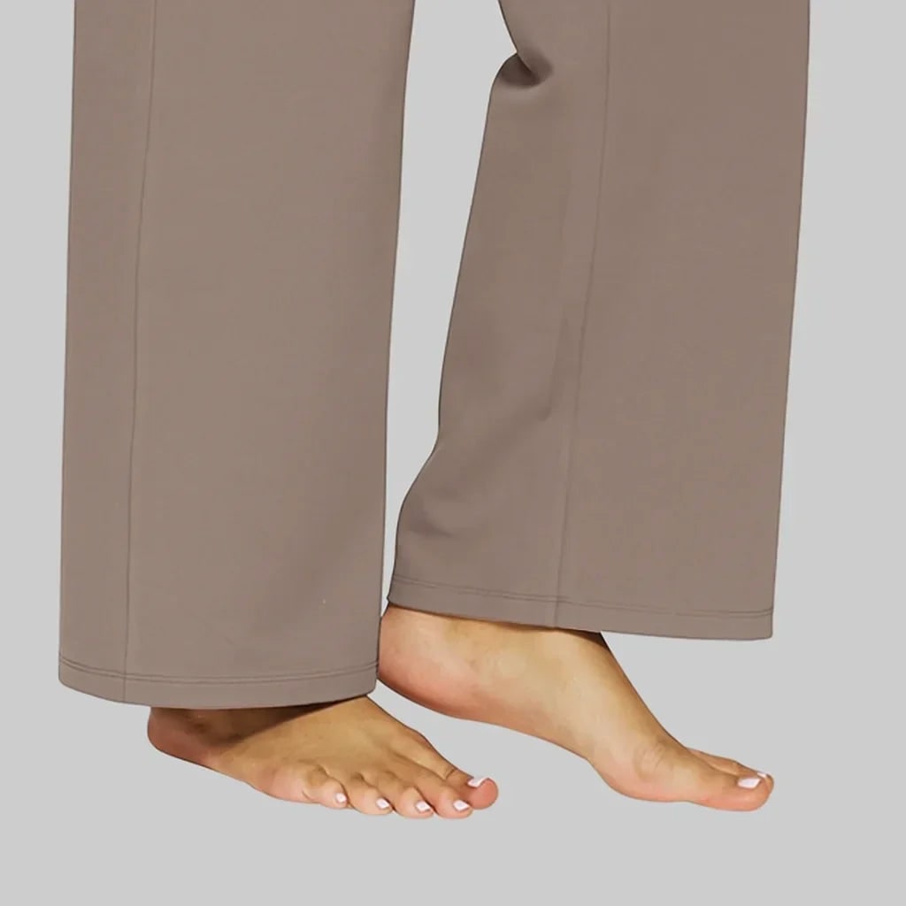 Women's High-Waisted Wide Leg Trouser Pants with Elastic Waist and Side Pockets - Image 6
