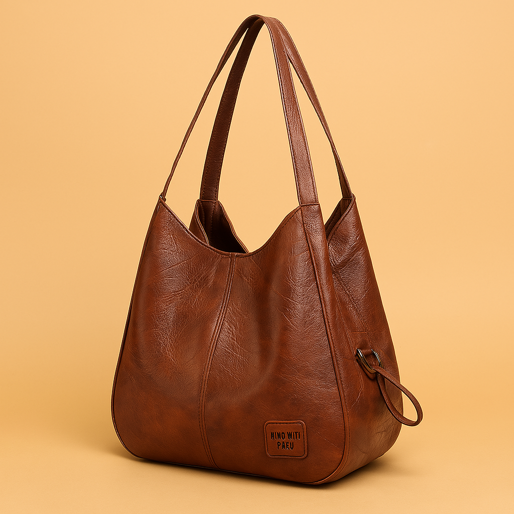 Women's Hobo Shoulder Bag Purse with Slouchy Faux Leather and Geometric Patchwork - Image 1