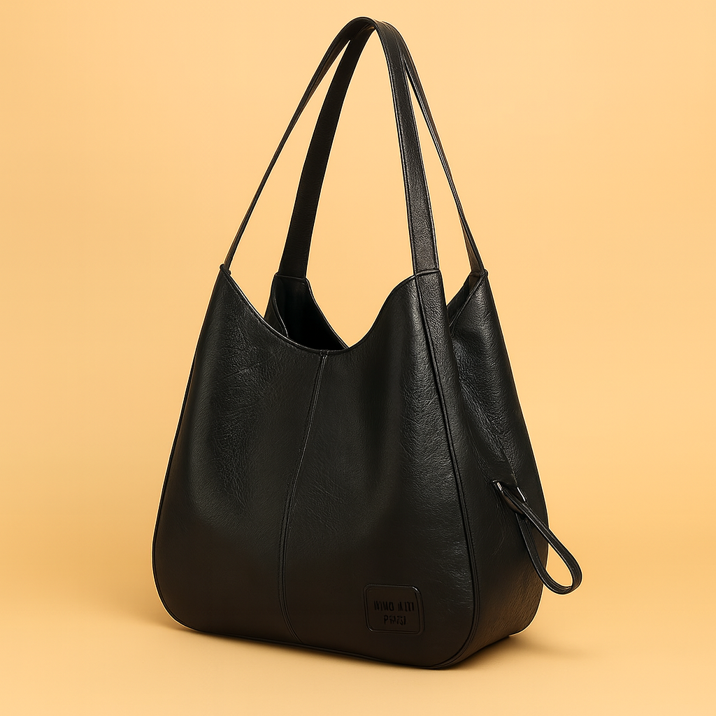 Women's Hobo Shoulder Bag Purse with Slouchy Faux Leather and Geometric Patchwork - Image 3
