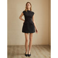 Women's Homecoming a Line Mini Dress with Mock Neck and Cap Sleeves - Image 1