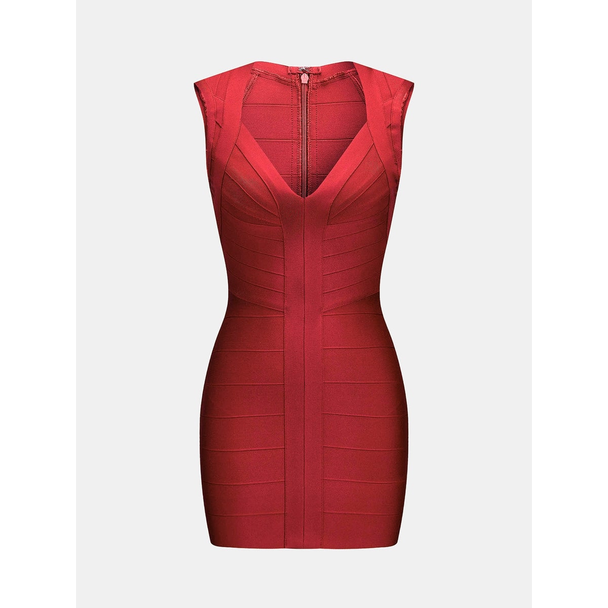 Women's Homecoming Bandage Bodycon Mini Dress with Deep V-Neck and Back Zipper - Image 2