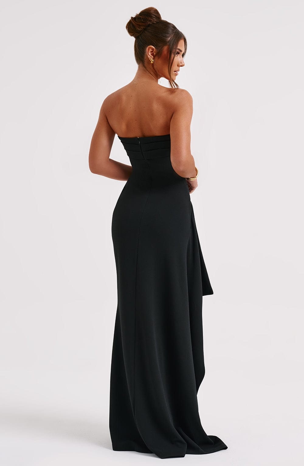 Women's Homecoming Dress Evening Gown Strapless Maxi with Ruched Bodice and High Slit - Image 2