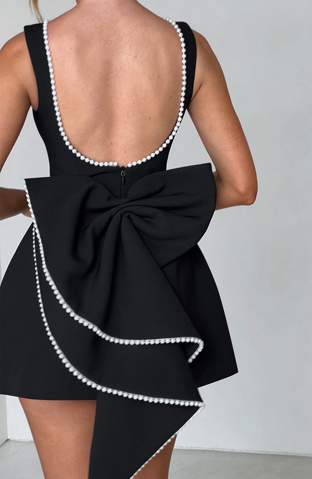 Women's Homecoming Dress Fall Wedding Guest Formal Mini with Structured Bow Back - Image 7