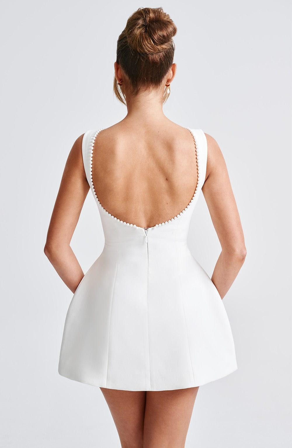 Women's Homecoming Dress Fall Wedding Guest Formal Mini with Structured Bow Back - Image 8