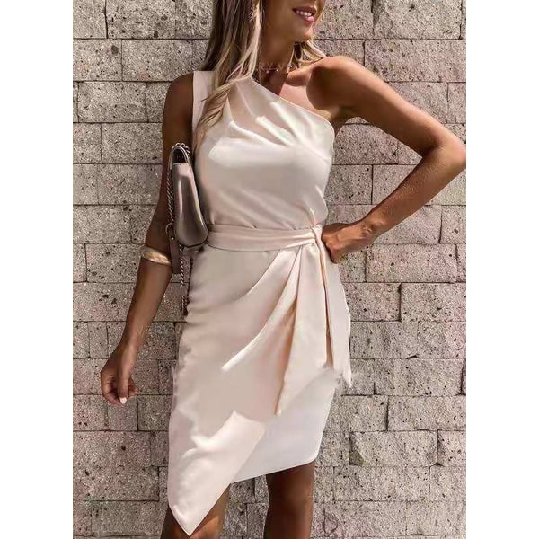 Women's Homecoming Dress Graduation Midi with Off the Shoulder Tie Waist - Image 1