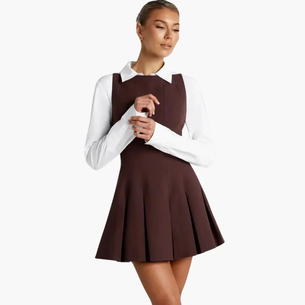 Women's Homecoming Pleated Backless Mini Dress with Spaghetti Straps and Low Back - Image 6
