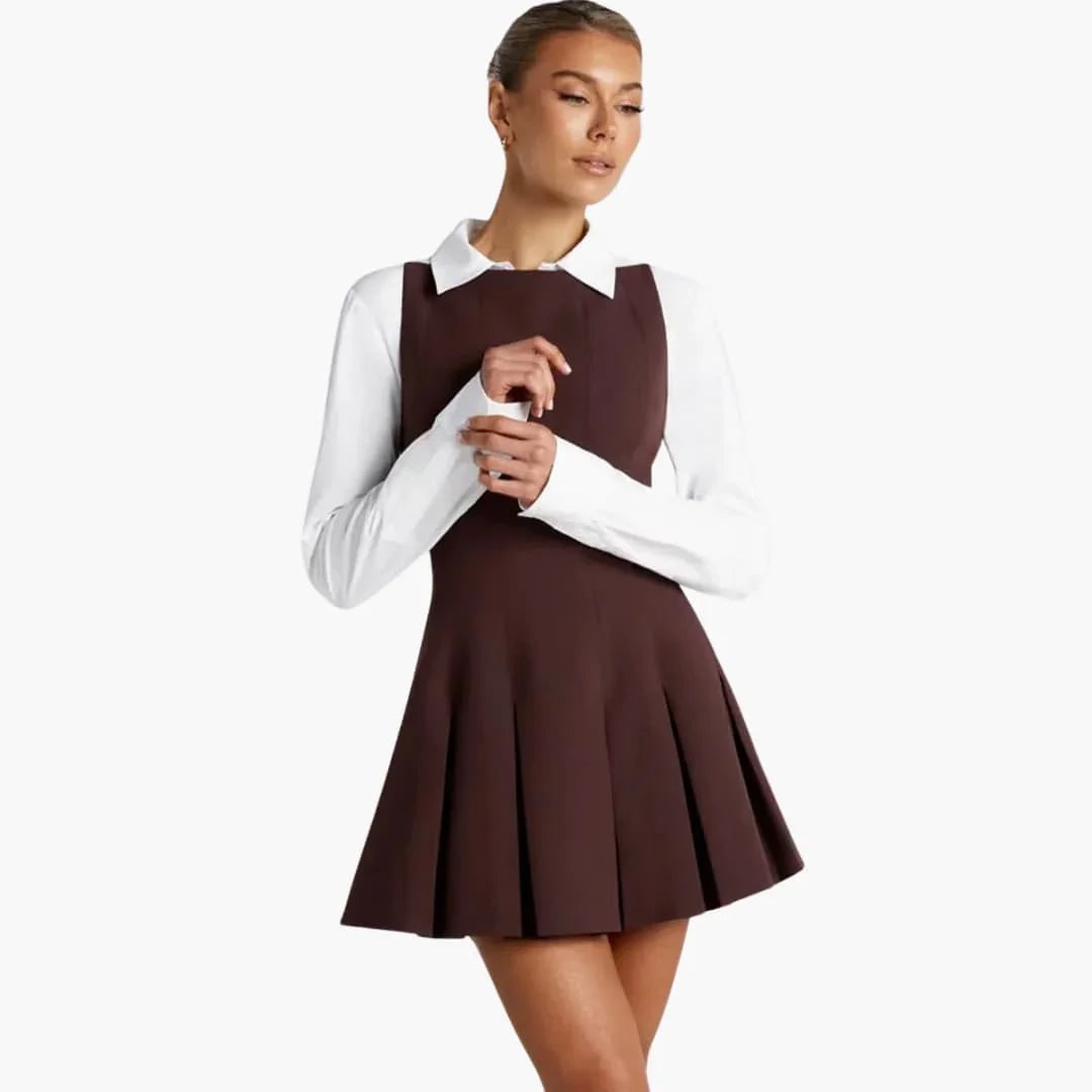 Women's Homecoming Pleated Backless Mini Dress with Spaghetti Straps and Low Back - Image 6