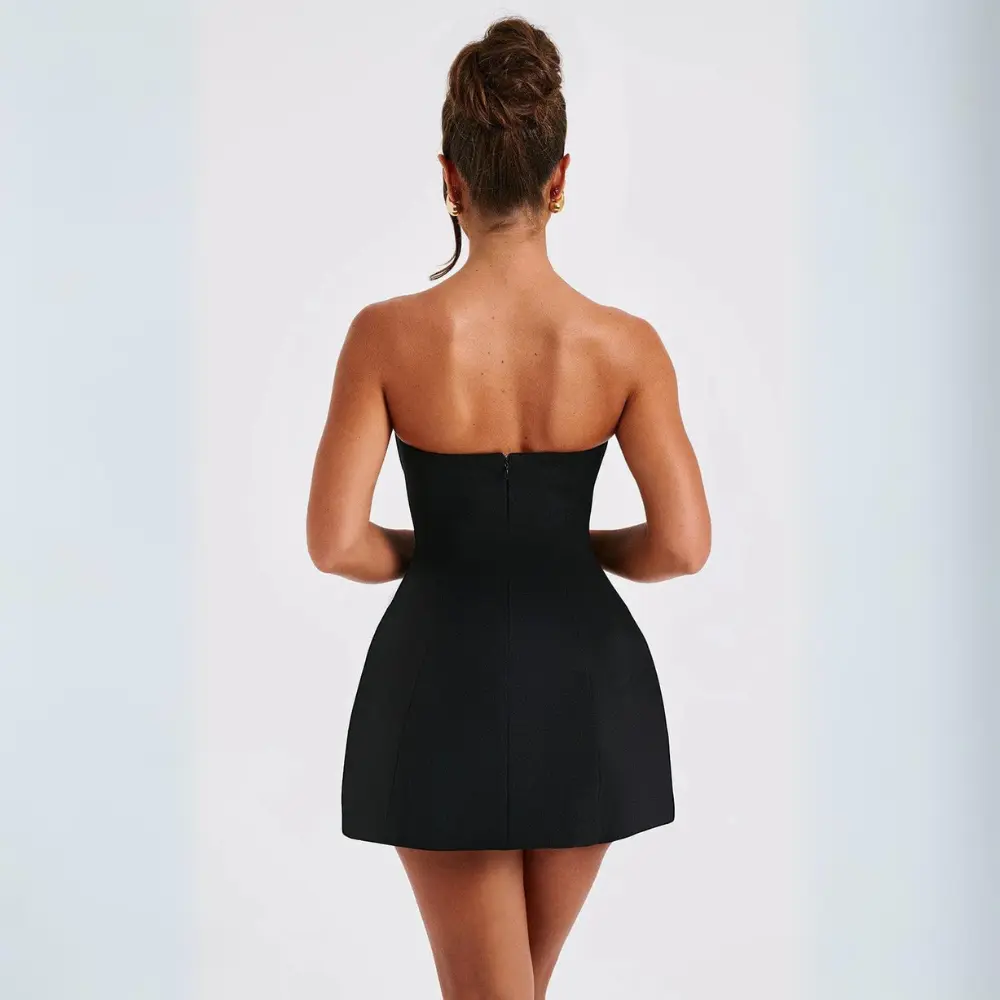 Women's Homecoming Strapless Mini Dress with A-Line Silhouette Sleeveless - Image 10