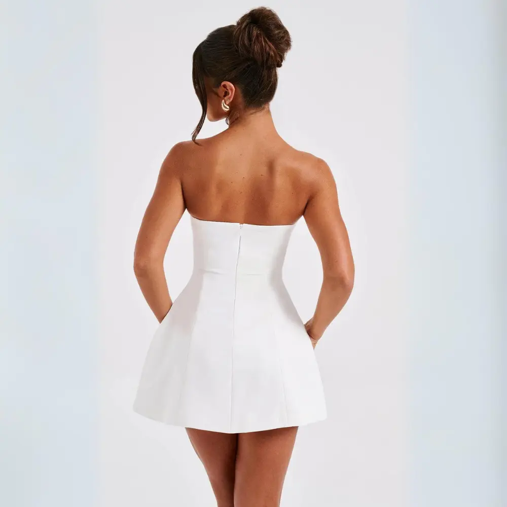 Women's Homecoming Strapless Mini Dress with A-Line Silhouette Sleeveless - Image 4