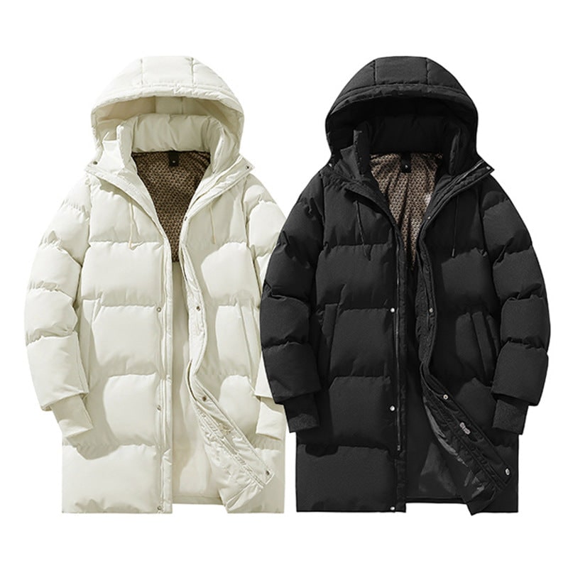 Women's Hooded Puffer Jacket with Quilted Baffles and Ribbed Cuffs Long Winter Coat - Image 1