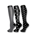 Women's Knee High Compression Socks Ribbed Cuff | Reinforced Heel Toe - Image 1