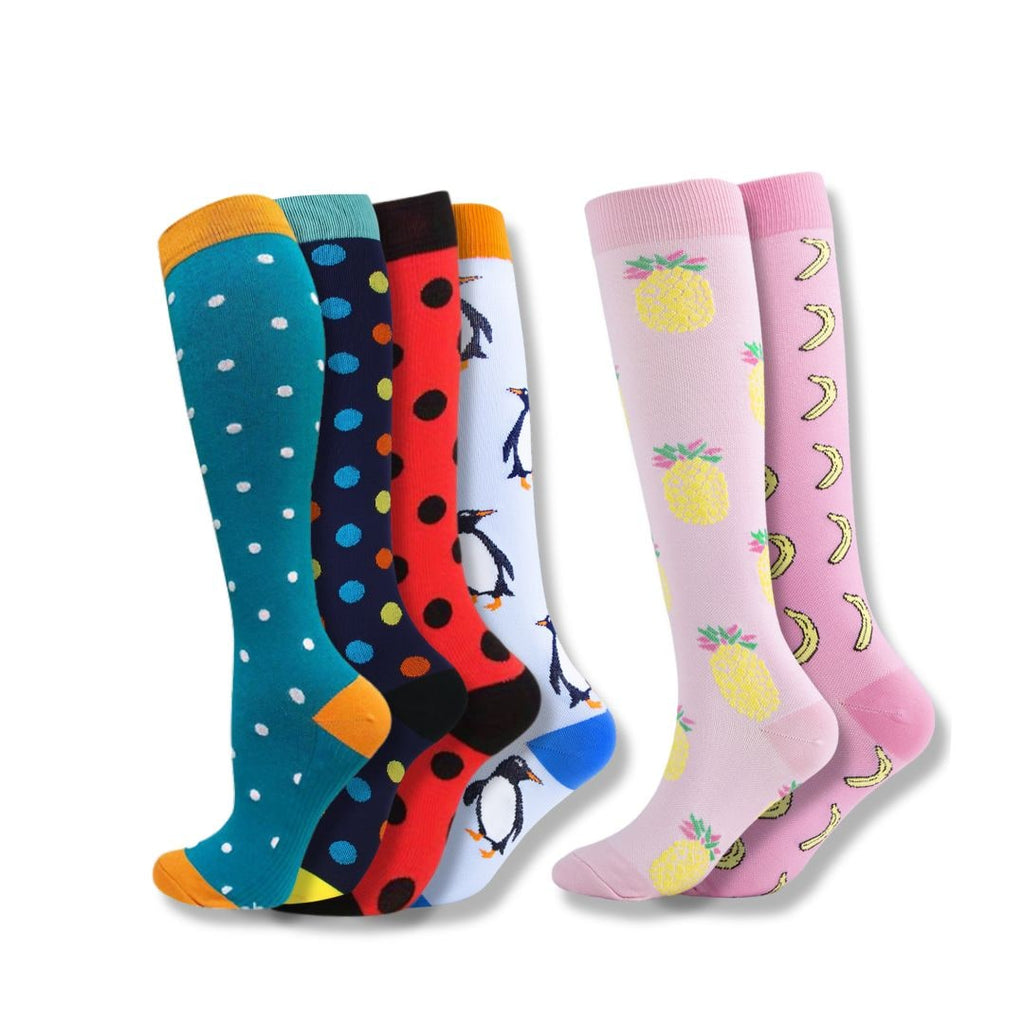 Women's Knee High Compression Socks Ribbed Cuff | Reinforced Heel Toe - Image 11