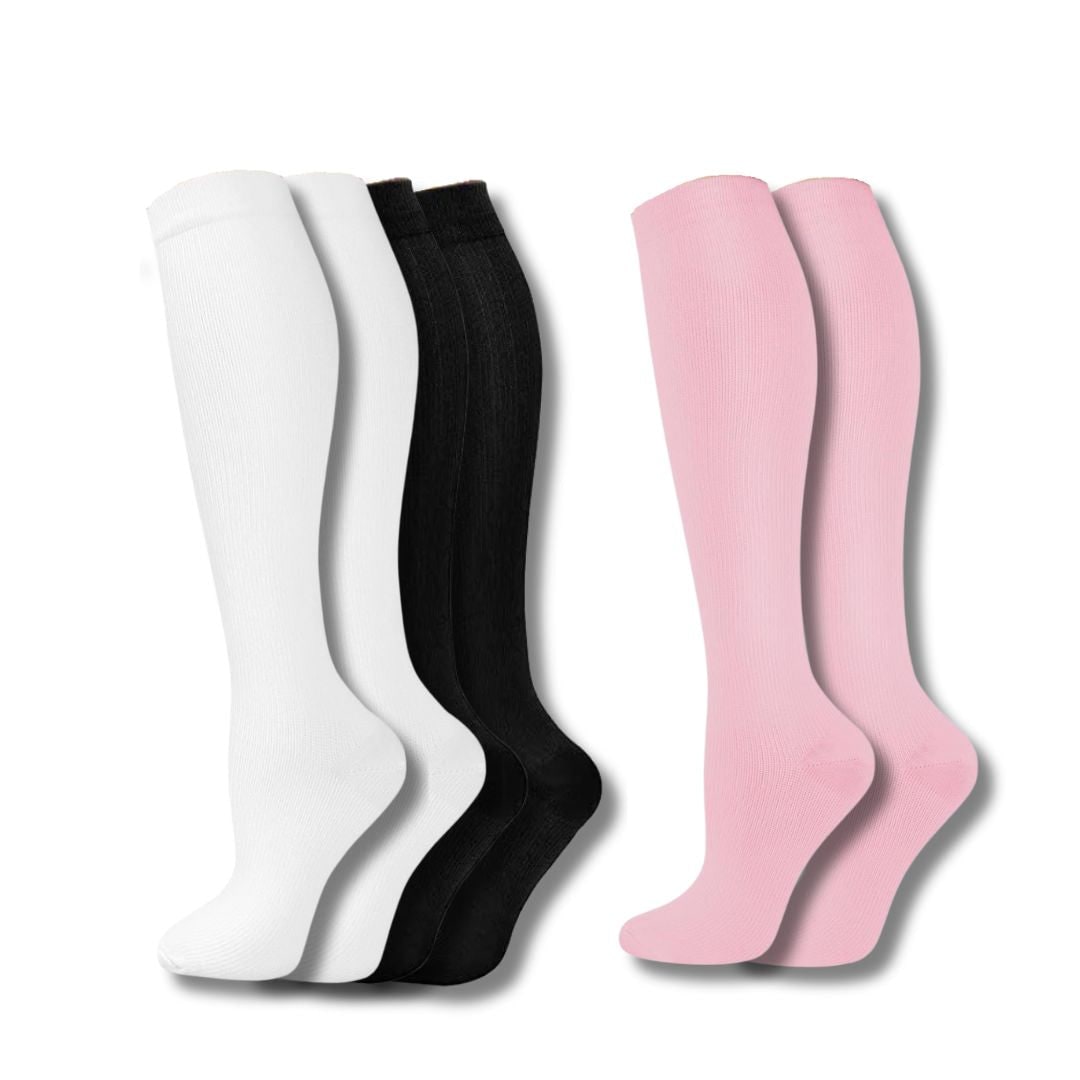 Women's Knee High Compression Socks Ribbed Cuff | Reinforced Heel Toe - Image 12