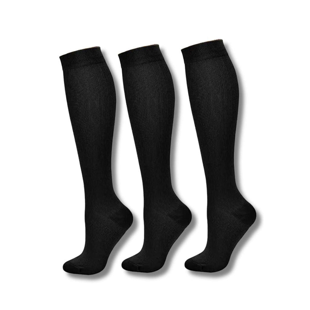 Women's Knee High Compression Socks Ribbed Cuff | Reinforced Heel Toe - Image 2