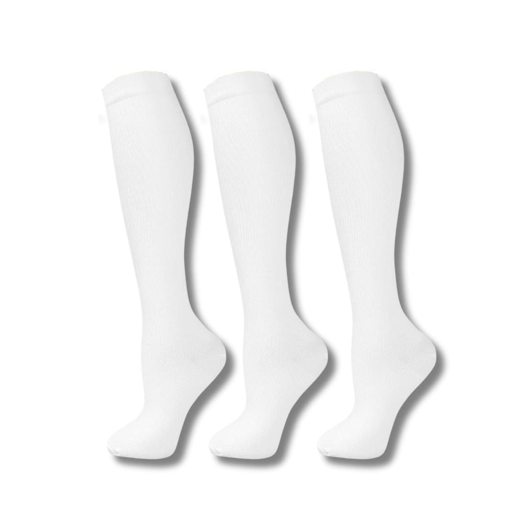 Women's Knee High Compression Socks Ribbed Cuff | Reinforced Heel Toe - Image 3