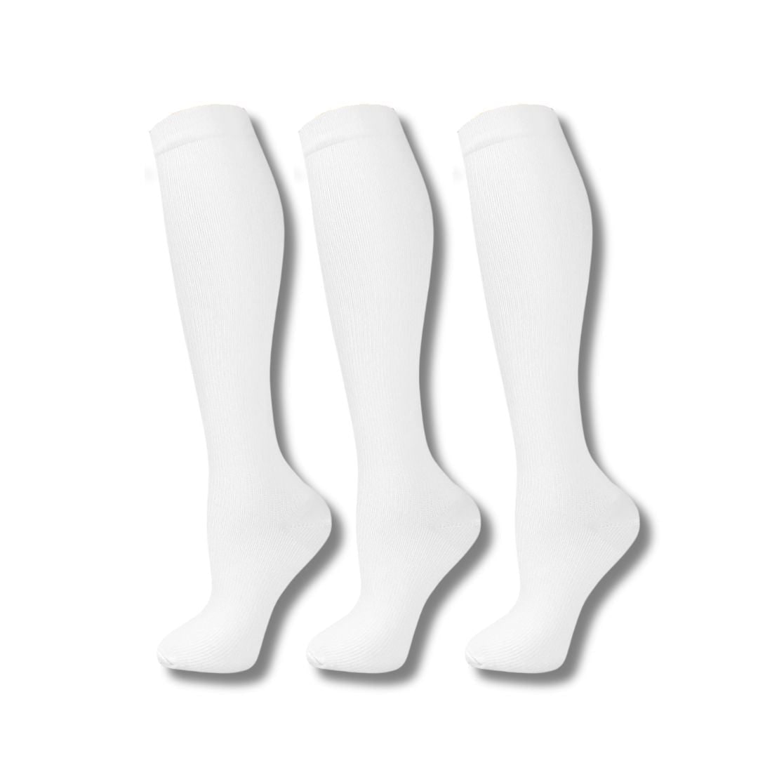 Women's Knee High Compression Socks Ribbed Cuff | Reinforced Heel Toe - Image 3