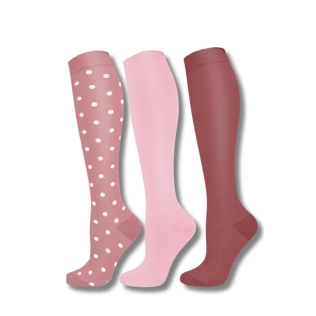 Women's Knee High Compression Socks Ribbed Cuff | Reinforced Heel Toe - Image 4