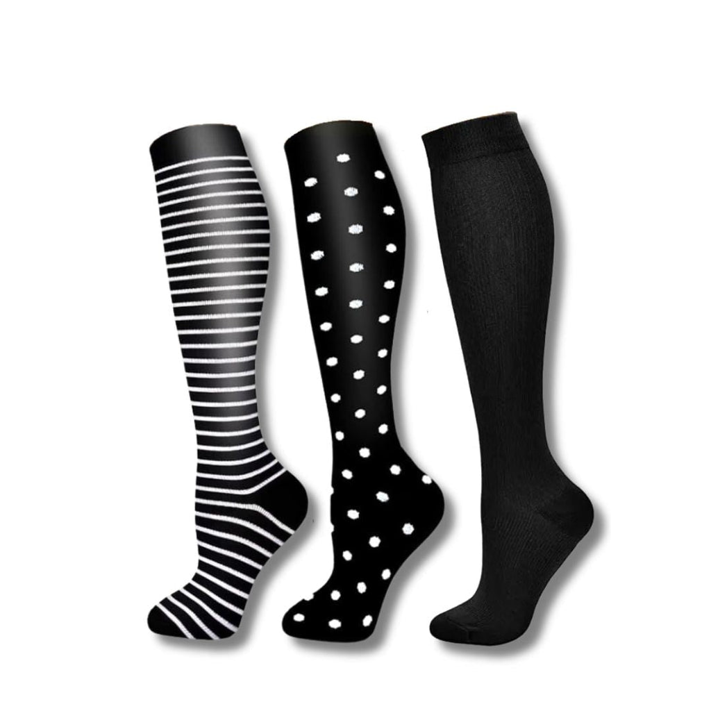 Women's Knee High Compression Socks Ribbed Cuff | Reinforced Heel Toe - Image 5