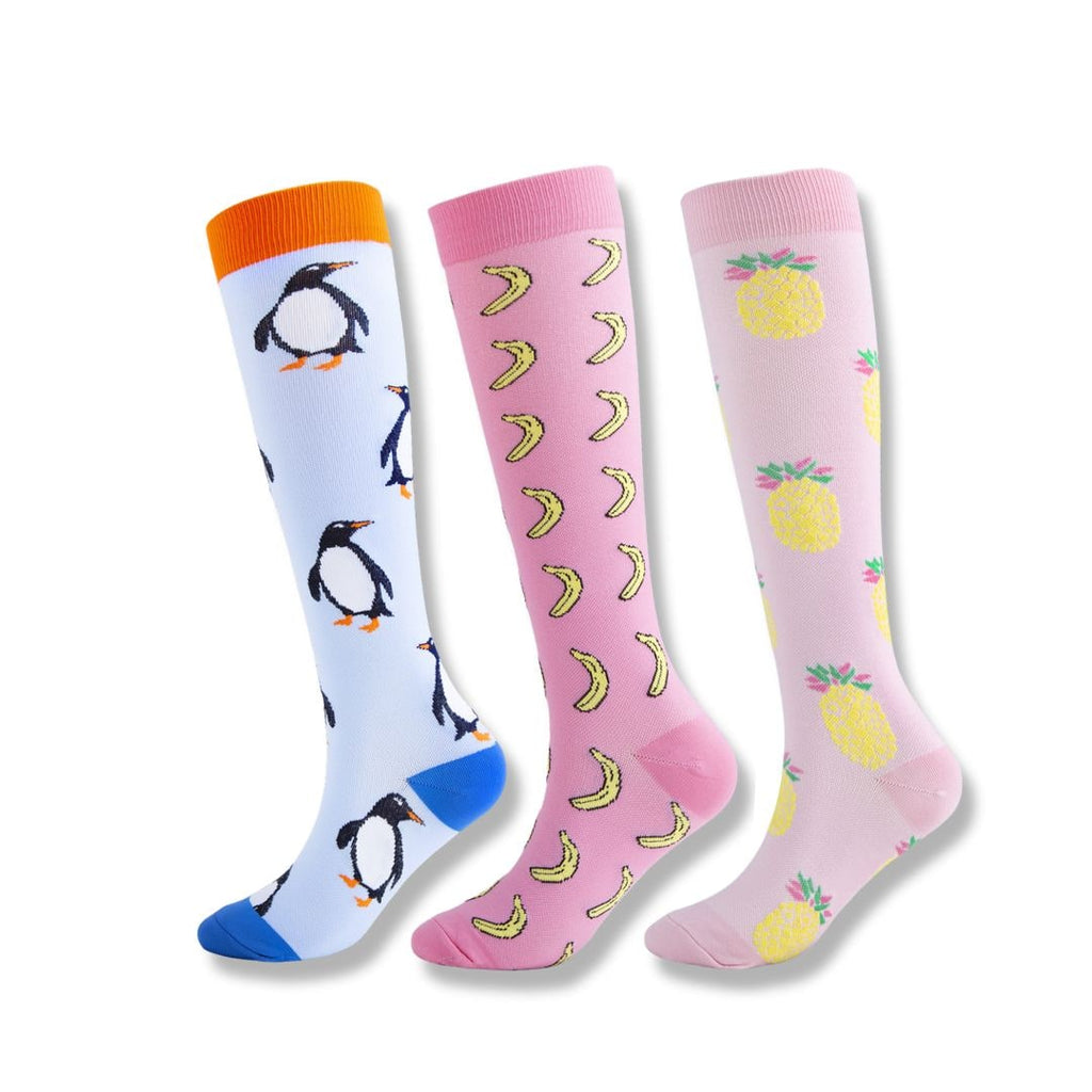 Women's Knee High Compression Socks Ribbed Cuff | Reinforced Heel Toe - Image 7