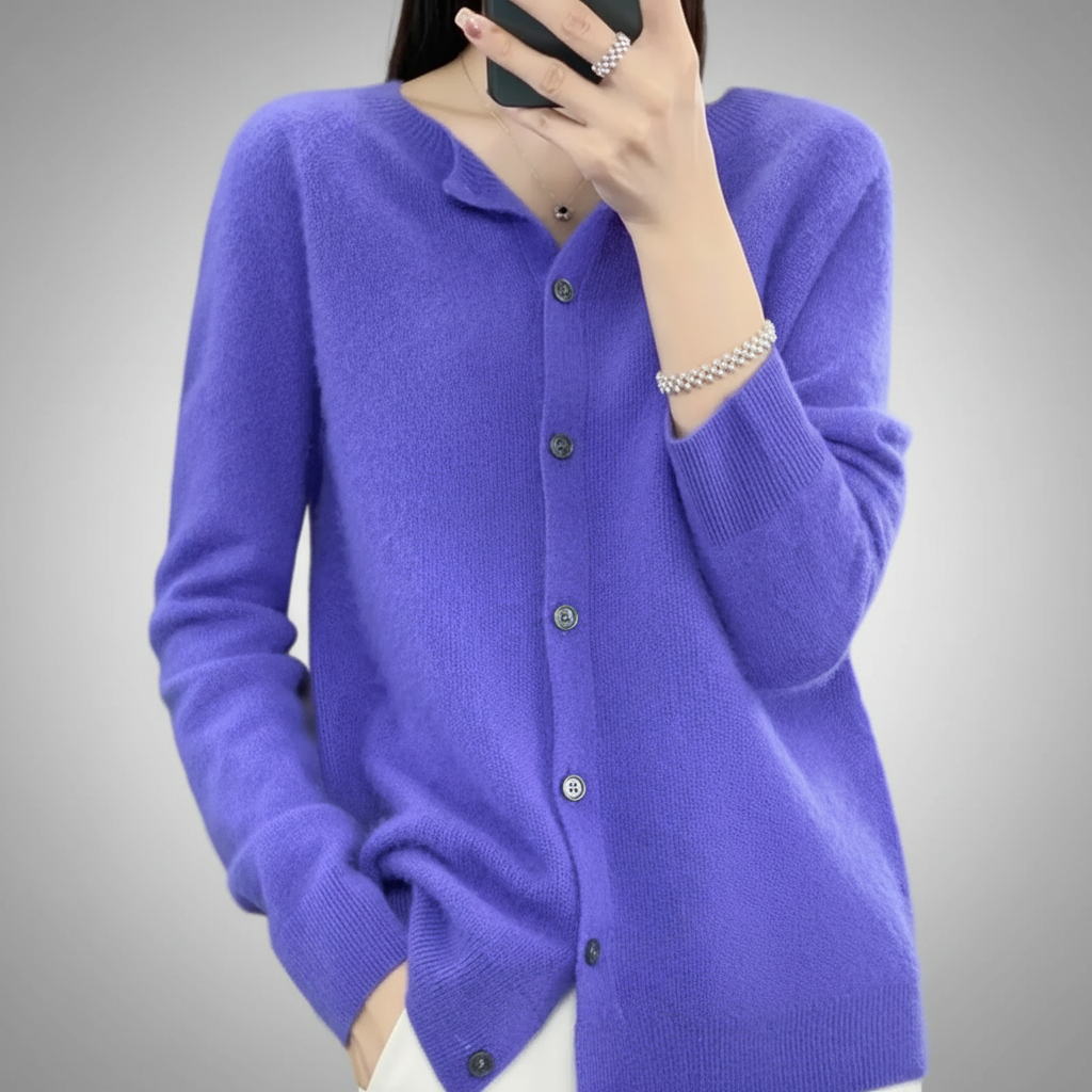 Women's Casual Button-Up Knit Cardigan