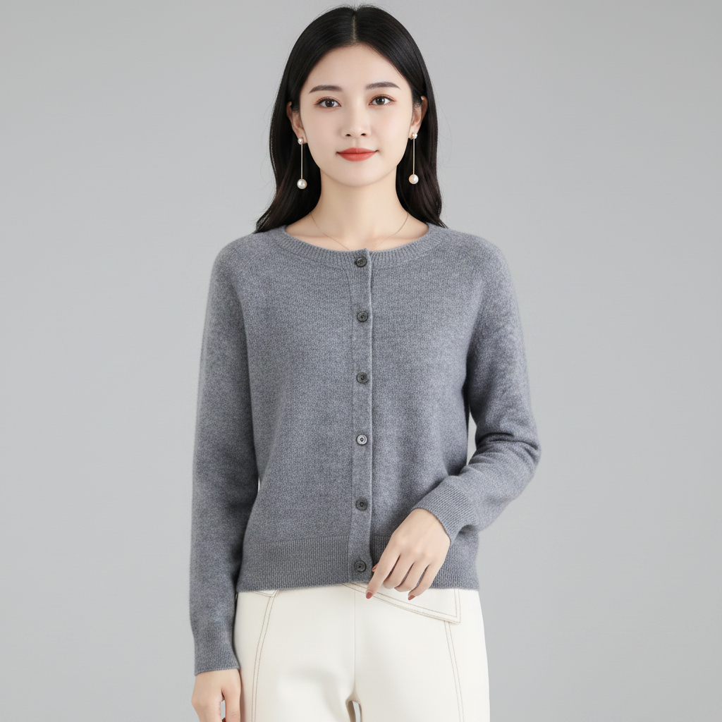 Women's Casual Button-Up Knit Cardigan