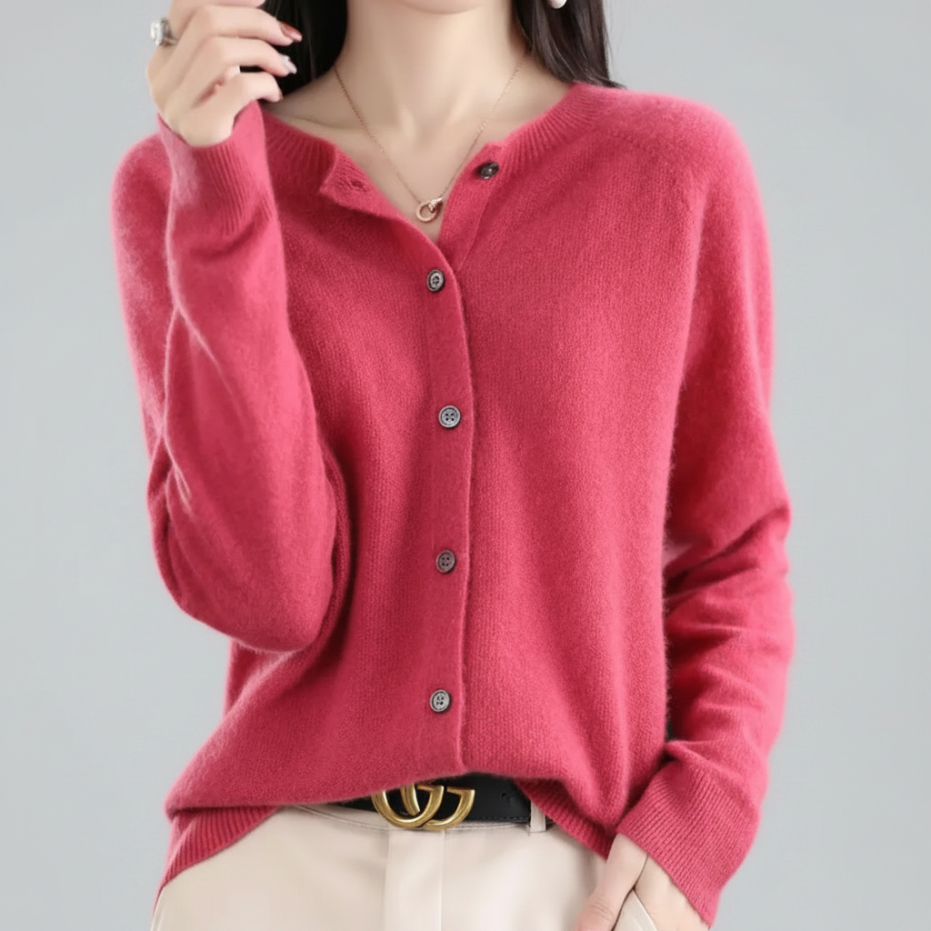 Women's Casual Button-Up Knit Cardigan
