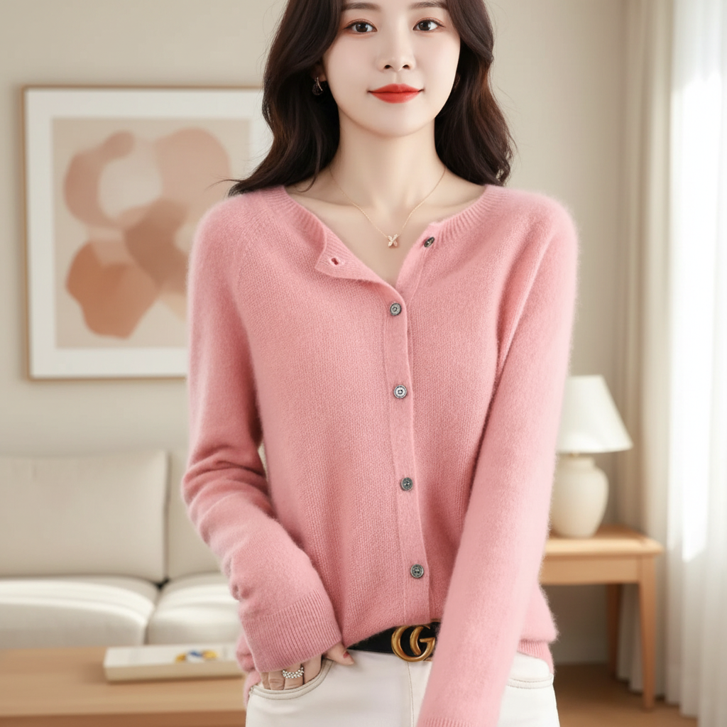 Women's Casual Button-Up Knit Cardigan