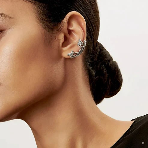 Women's Leaf Branch Ear Cuff Vintage Antique Cartilage Clip - Image 2