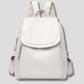 Women's Leather Backpack Rucksack with Top Flap and Embossed Detail Fashion Bag - Image 1
