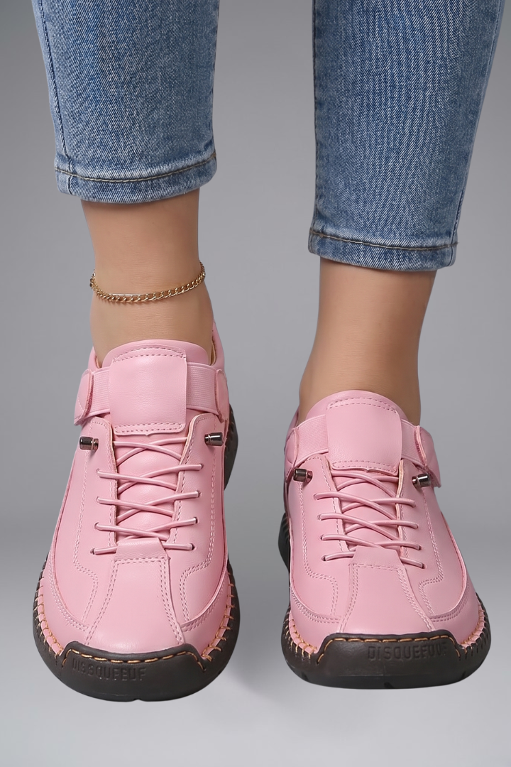Women's Leather Slip-On Sneakers with Elastic Closure and Whipstitched Sole - Image 13