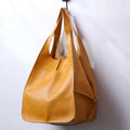 Women's Leather Tote Bag with Slouchy Unstructured Design and Front Pocket for Work - Image 1