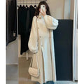 Women's Long Knit Cardigan Coat with Funnel Neck and Oversized Balloon Sleeves - Image 4