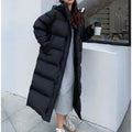 Women's Long Puffer Coat with Hood Quilted Design Full Length Insulated - Image 2