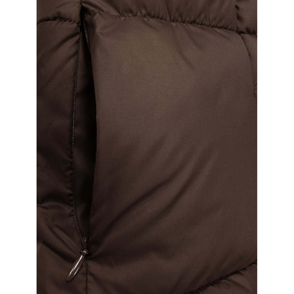 Women's Long Puffer Winter Coat with Quilted Hood and Two-Way Zipper - Image 8