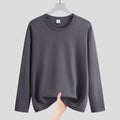 Women's Long Sleeve Cotton T Shirt Crewneck Ribbed Collar Relaxed Fit - Image 4