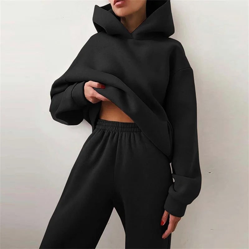 Women's Matching Sweat Set Tracksuit Pants Oversized Hoodie Two Piece Lounge - Image 4