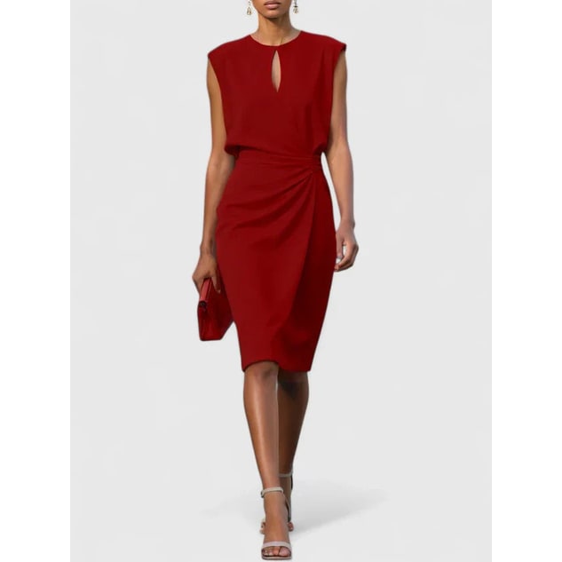 Womens Midi Dress Women Sleeveless Keyhole Neckline - Image 6