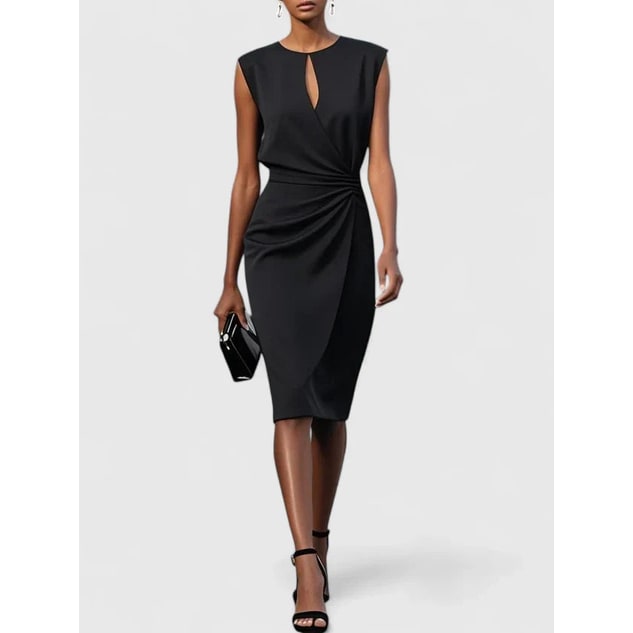 Womens Midi Dress Women Sleeveless Keyhole Neckline - Image 8