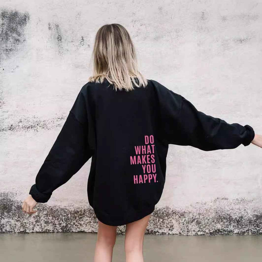 Women's Oversized Graphic Zip Up Hoodie with Back Print - Image 4