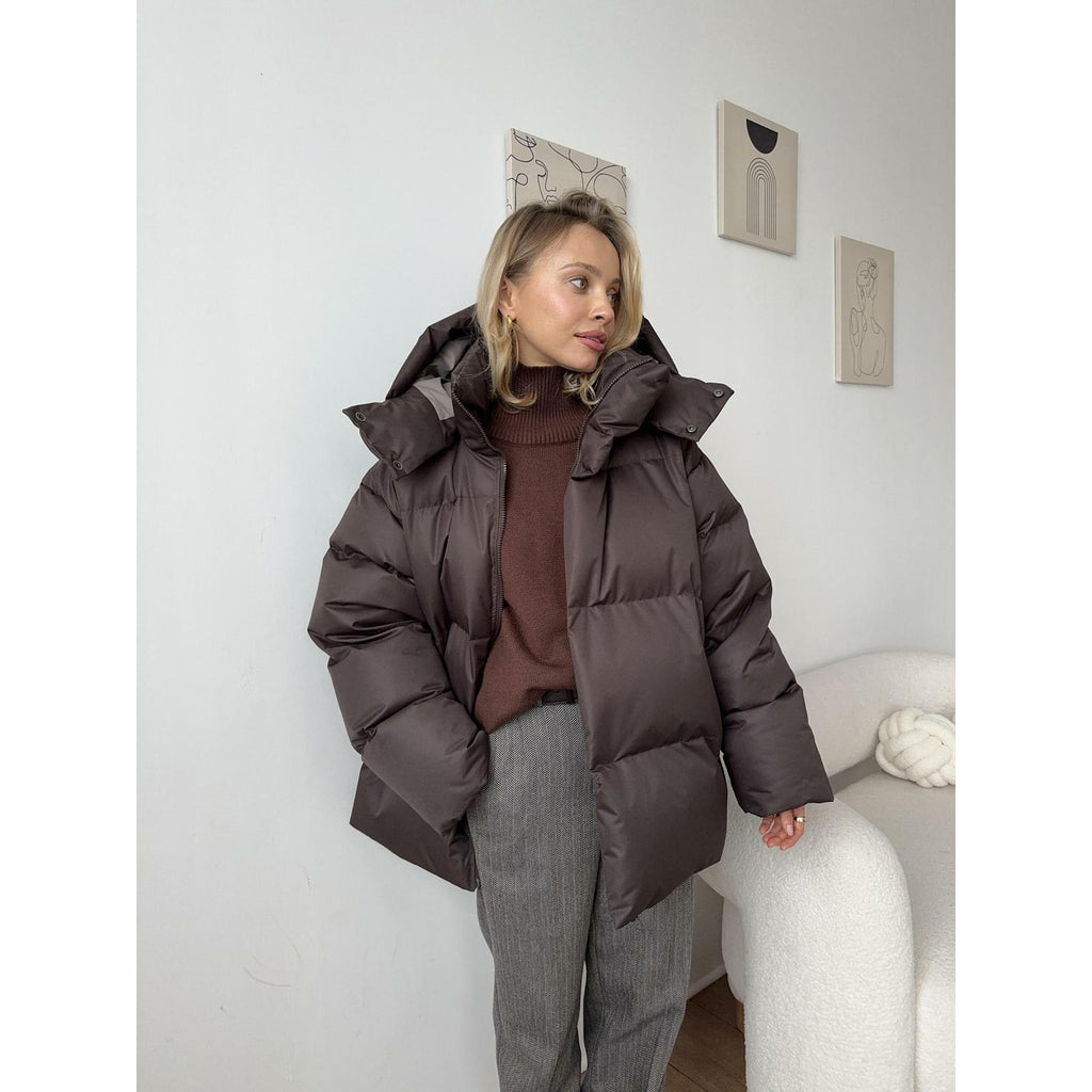 Women's Oversized Hooded Puffer Winter Jacket with Quilted Design - Image 4