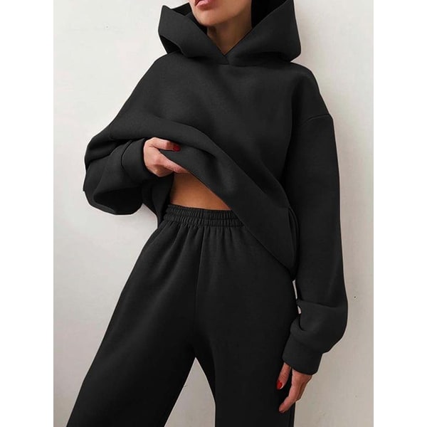 Women's Oversized Hoodie Sweatpants Set with Fleece and Matching Sweatshirt - Image 7