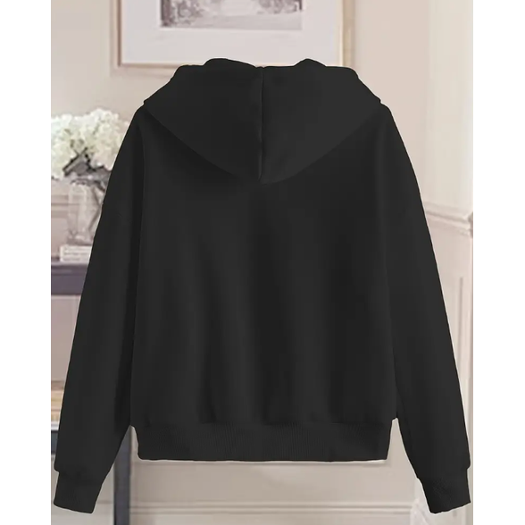 Women's Oversized Zip Up Hoodie with Drawstring and Functional Pockets - Image 4