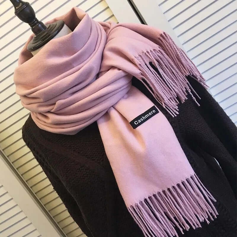 Women's Pashmina Scarf and Shawl with Fringed Tassel Ends for Christmas - Image 1