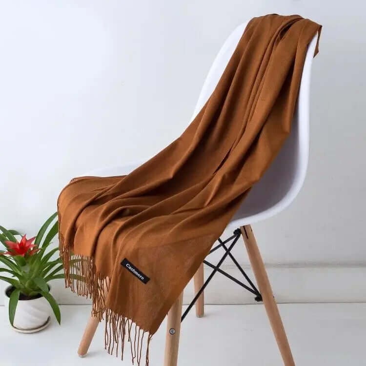 Women's Pashmina Scarf and Shawl with Fringed Tassel Ends for Christmas - Image 2