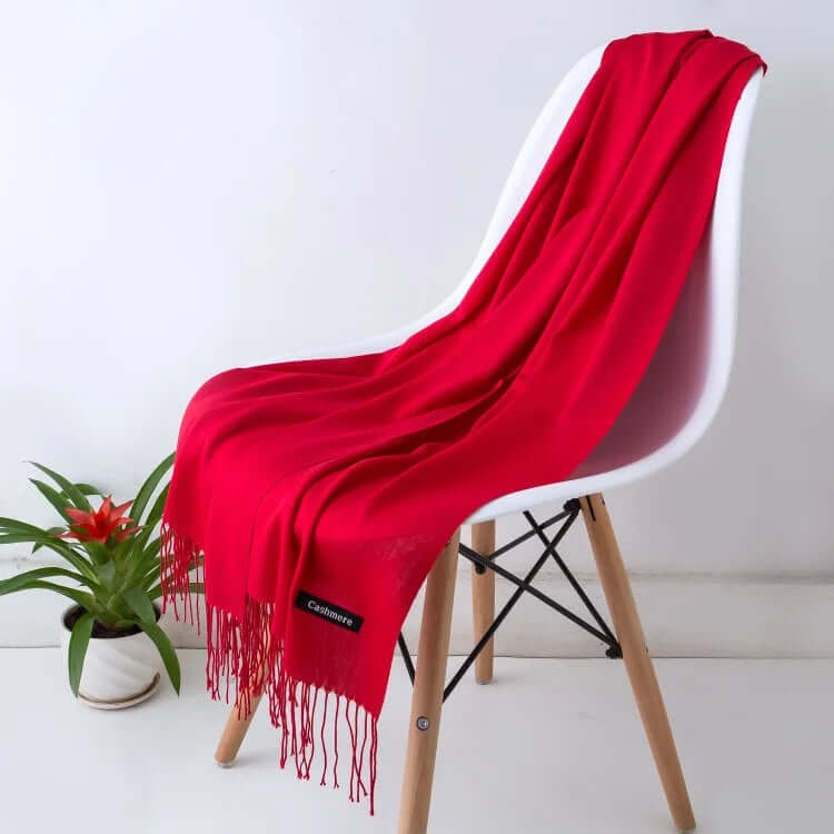 Women's Pashmina Scarf and Shawl with Fringed Tassel Ends for Christmas - Image 22