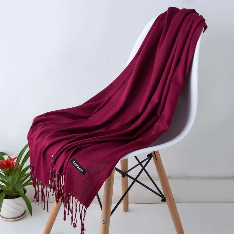 Women's Pashmina Scarf and Shawl with Fringed Tassel Ends for Christmas - Image 36